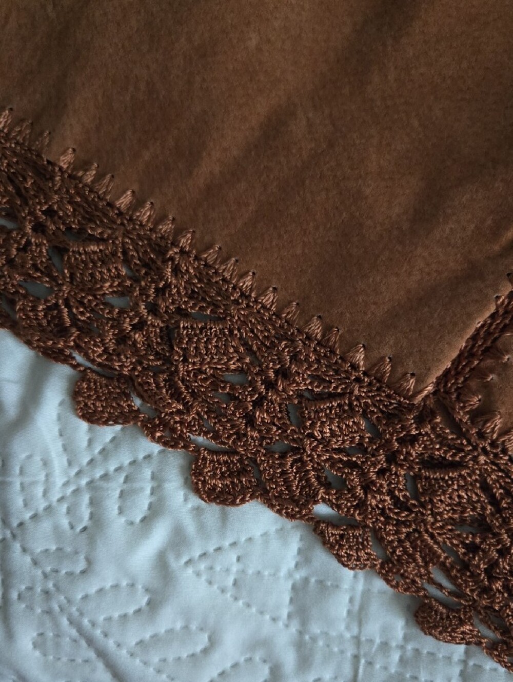 Brown Crochet-Trim Midi Skirt - Picture 3 of 6